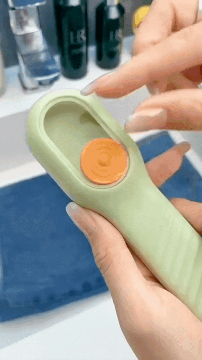 Pour in your favorite liquid soap or detergen